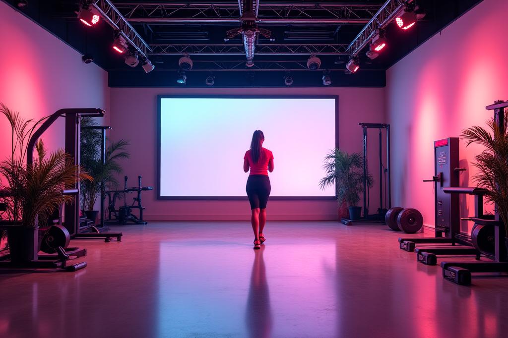 Professional fitness livestream studio setup